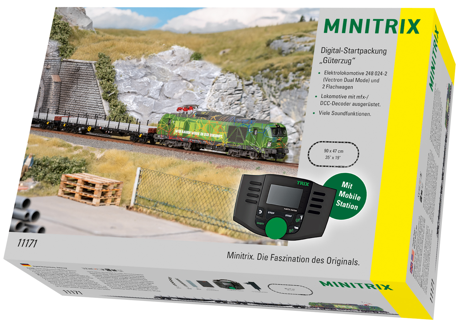 Minitrix 11171 Spur N Startpackung Güterzug Zweikraftlok