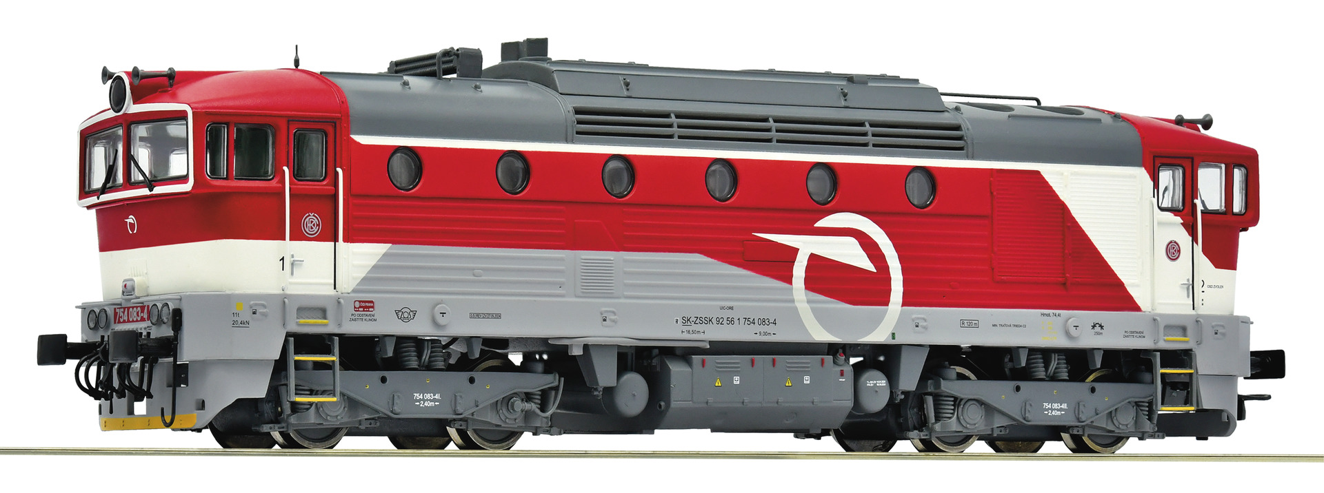 ROCO 7300082 Spur H0 Diesellok Rh 754 ZSSK DC         244,9