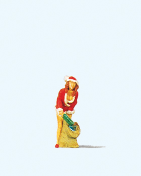 Spur H0 Christmas Girl mit Gabensack             Preiser H0