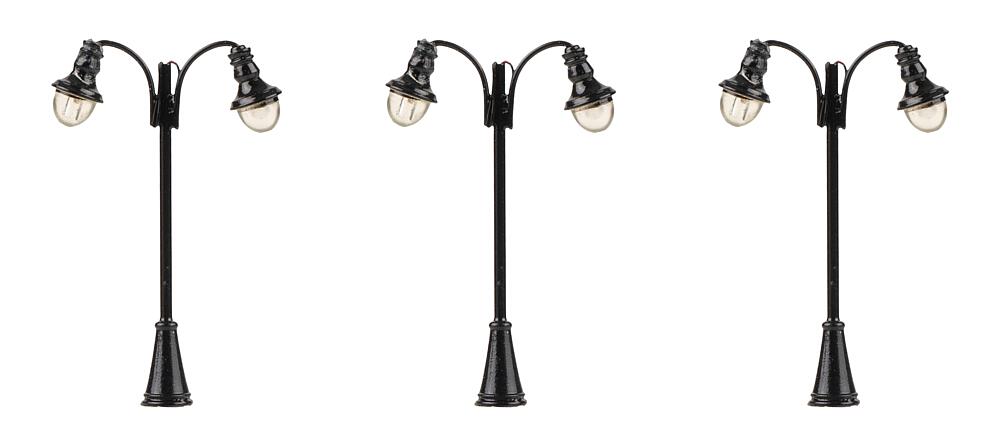 Faller 272130 Spur N LED-Laterne, Bogenleuchten, warmweiß, 3