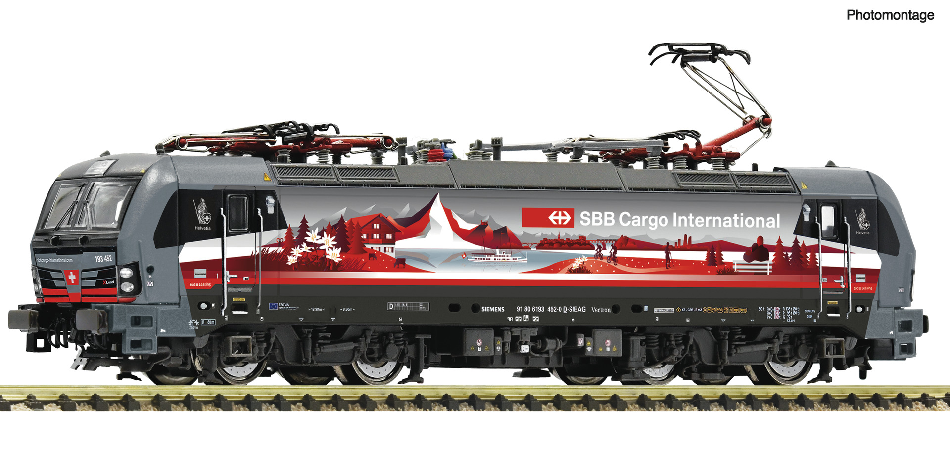 FLEISCHMANN 7570088 Spur N  E-Lok 193 452 SBB CH Piercer DCC