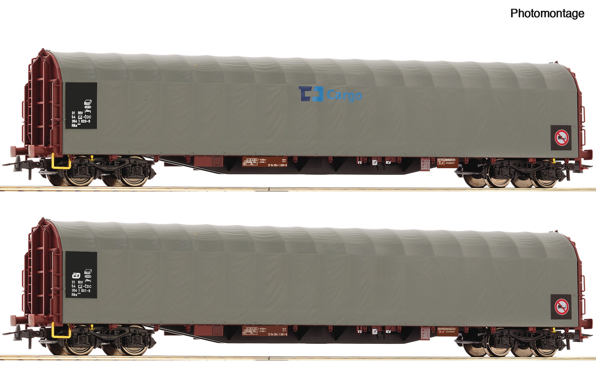 ROCO R6600159 Spur H0 2-tlg. Set: Schiebeplanenwagen CD 99,9