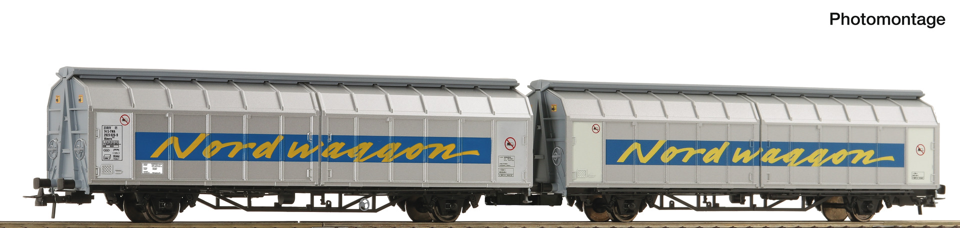 ROCO R6600311 Spur H0 Schiebewandwagen-Doppeleinheit D79,9