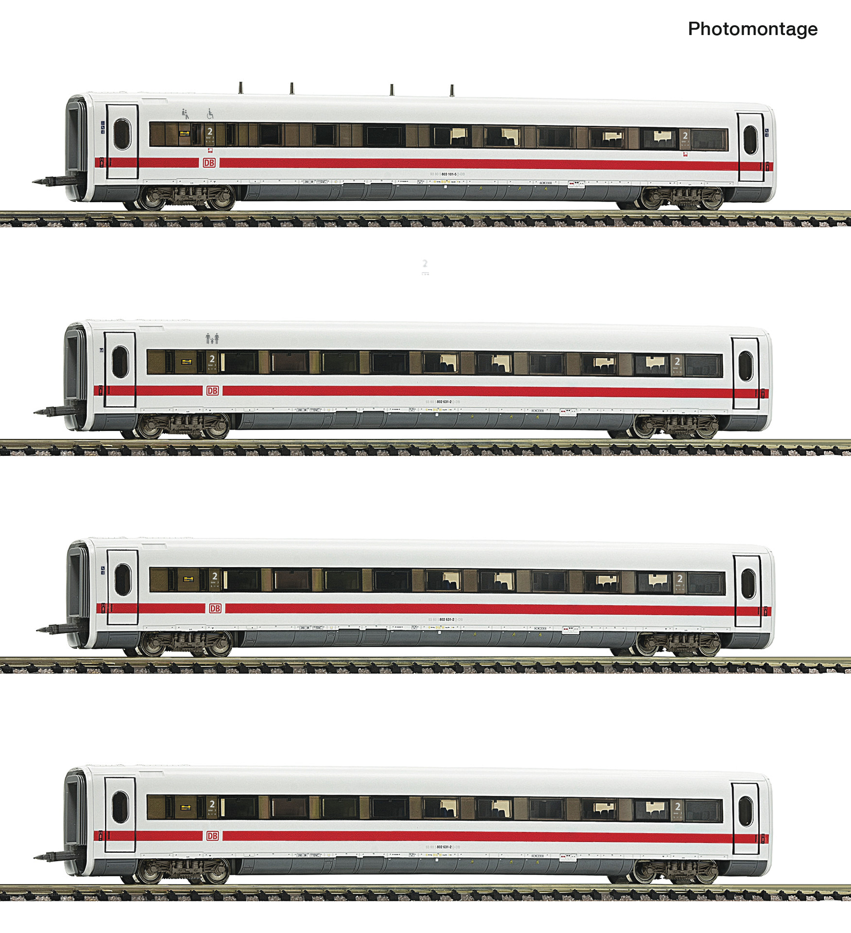 FLEISCHMANN 7760013 Spur N  4er Set Ergänzungswagen ICE 1 DB