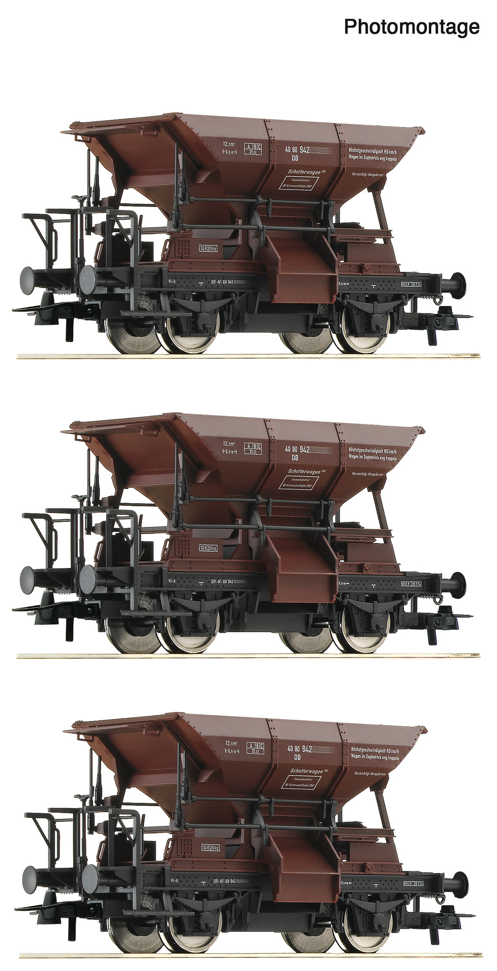 ROCO 6600269 Spur H0 3er Set Talbot Schotterwagen DB  89,9