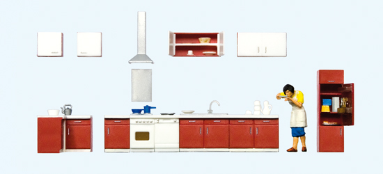 Spur H0 Mutter beim Kochen. Kchenein  NH2014    Preiser H0