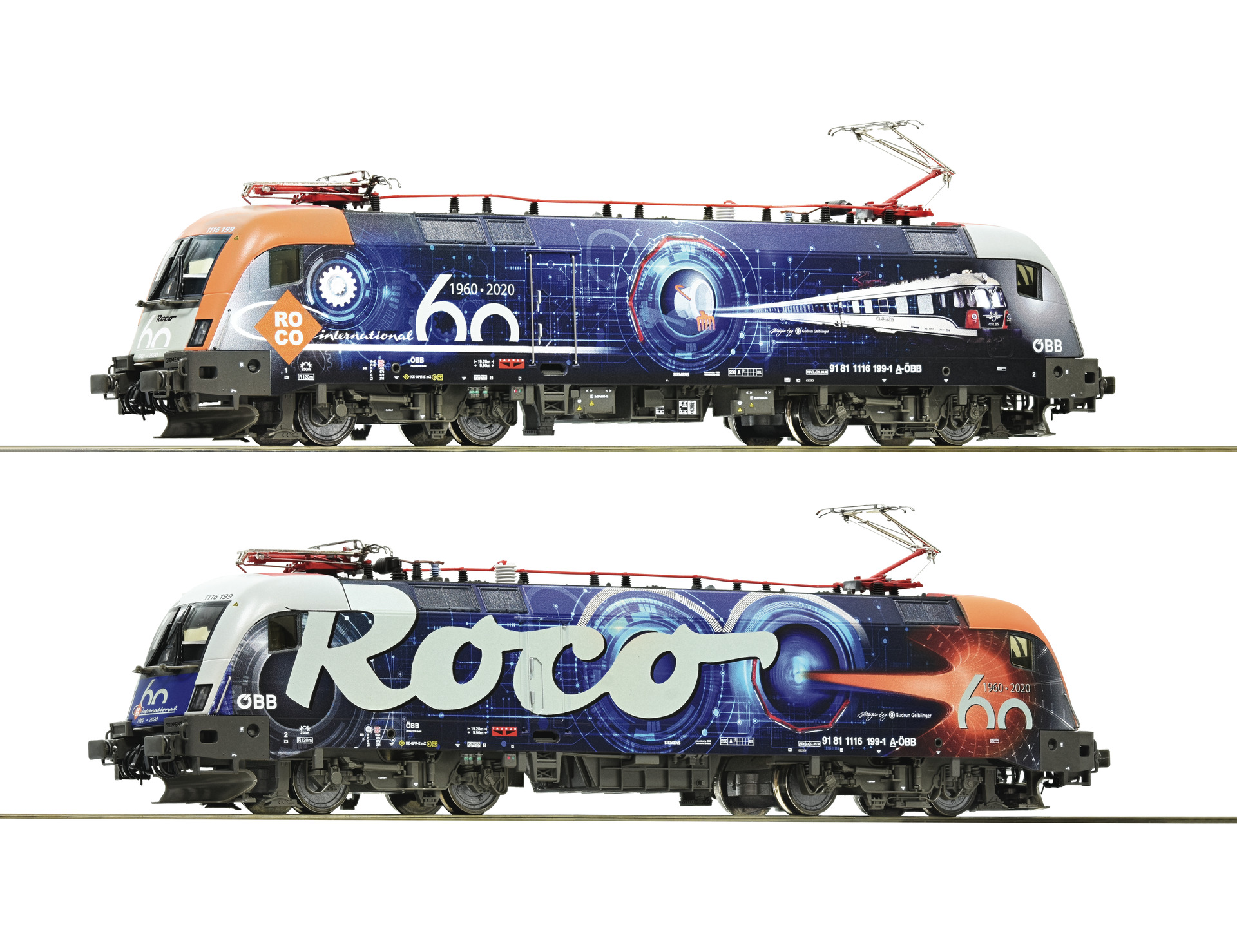 Roco 70485 Spur H0= E-Lok Taurus Rh 1116 199-1 60 Jahre Roco