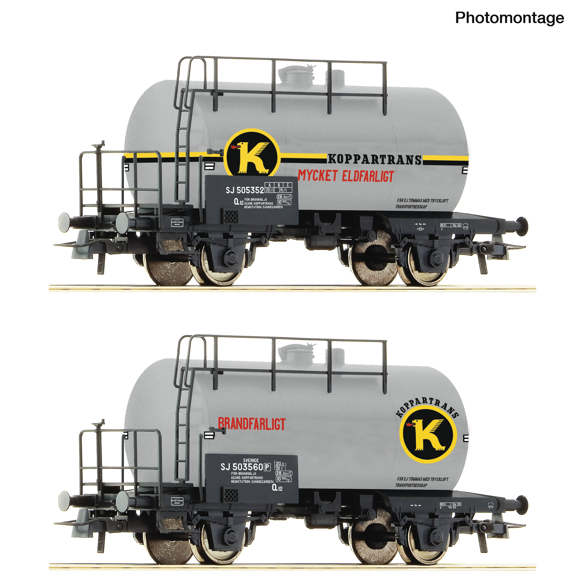 ROCO 6600302 Spur H0 2er Set Kesselwagen Koppartrans  74,9
