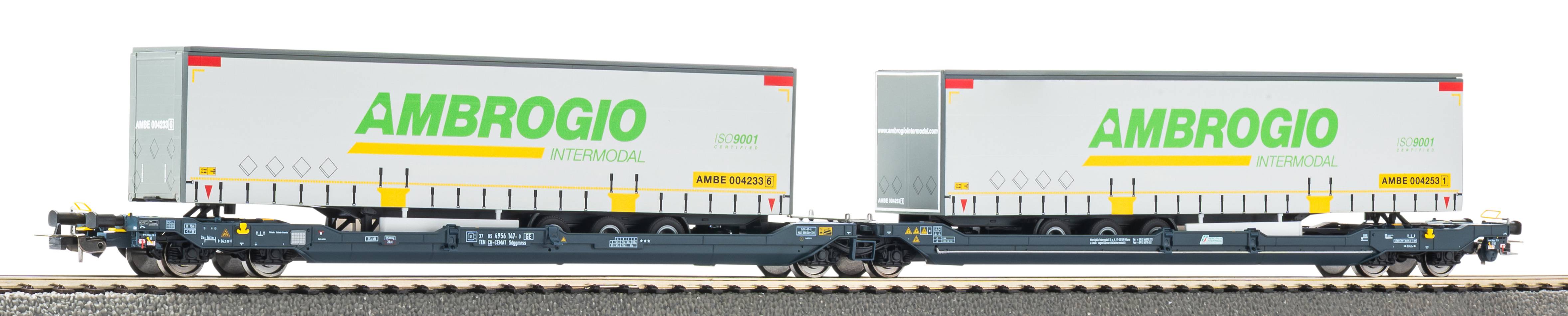 PIKO 24635 Spur H0  Taschenwagen T3000e Cemat mit 2 113