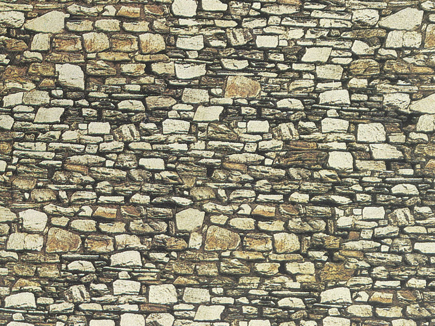 NOCH 57720 Spur 0 Mauerplatte “Basalt” extra lang, 65,19