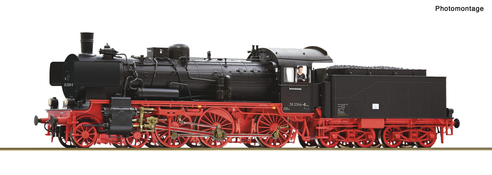 ROCO R7100045 Spur H0 Dampflokomotive 38 2566-8 DC    449,9