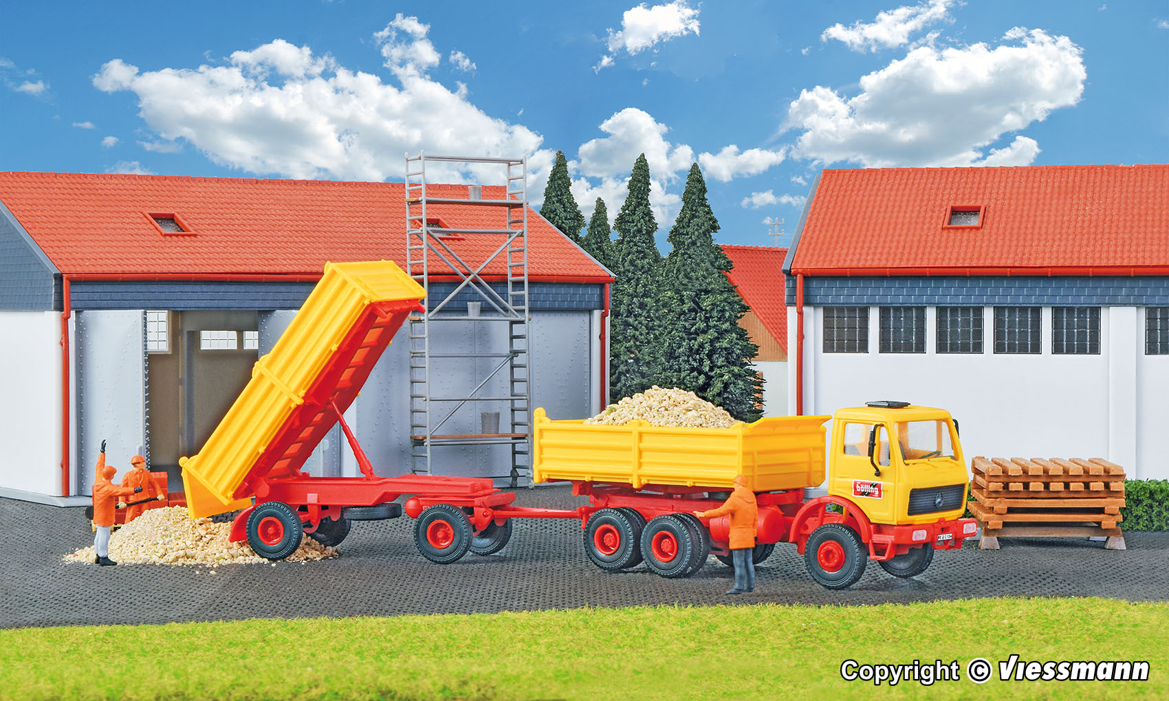 Kibri 14122 Spur H0 MB Kipper mit Hänger           27,5