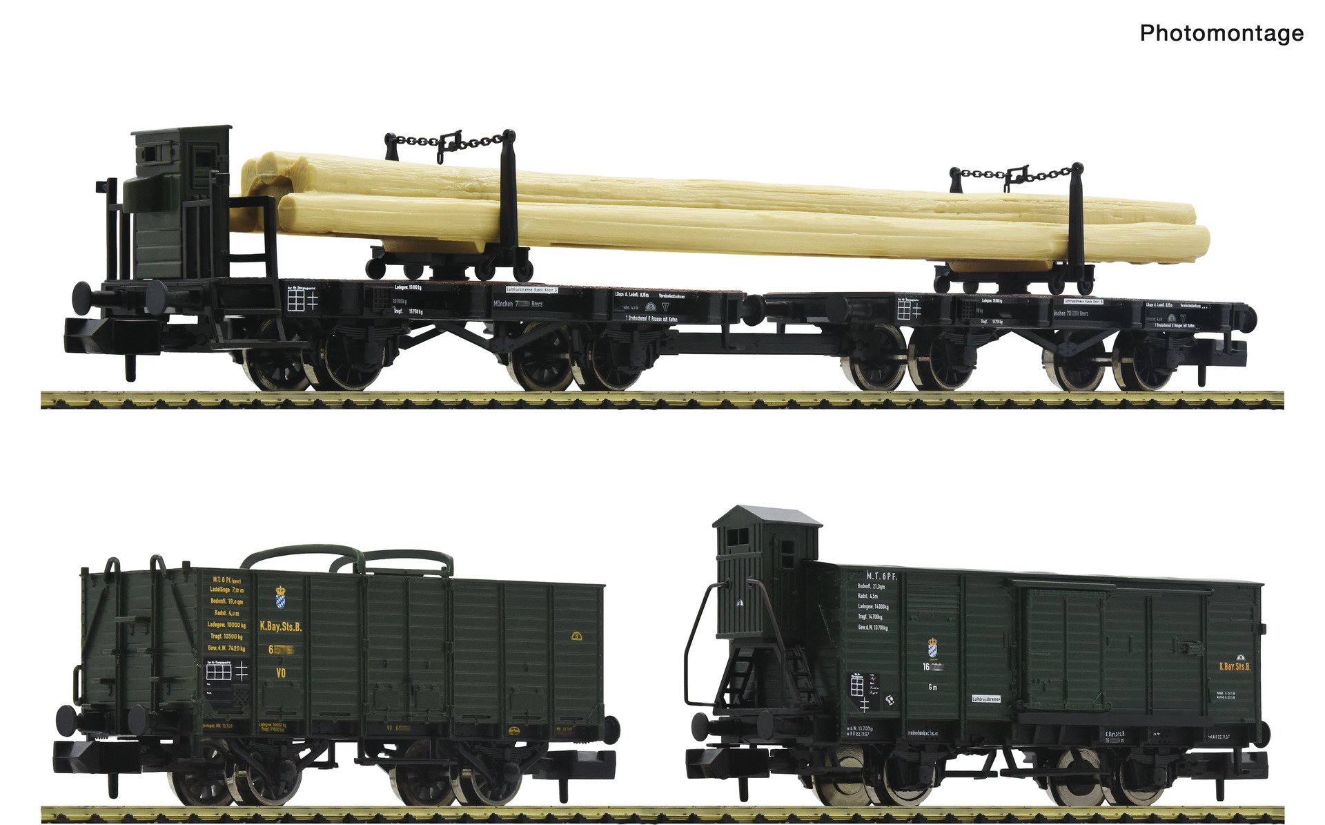 Fleischmann 6660061 3-tlg.Set Gueterzug KBayStsB