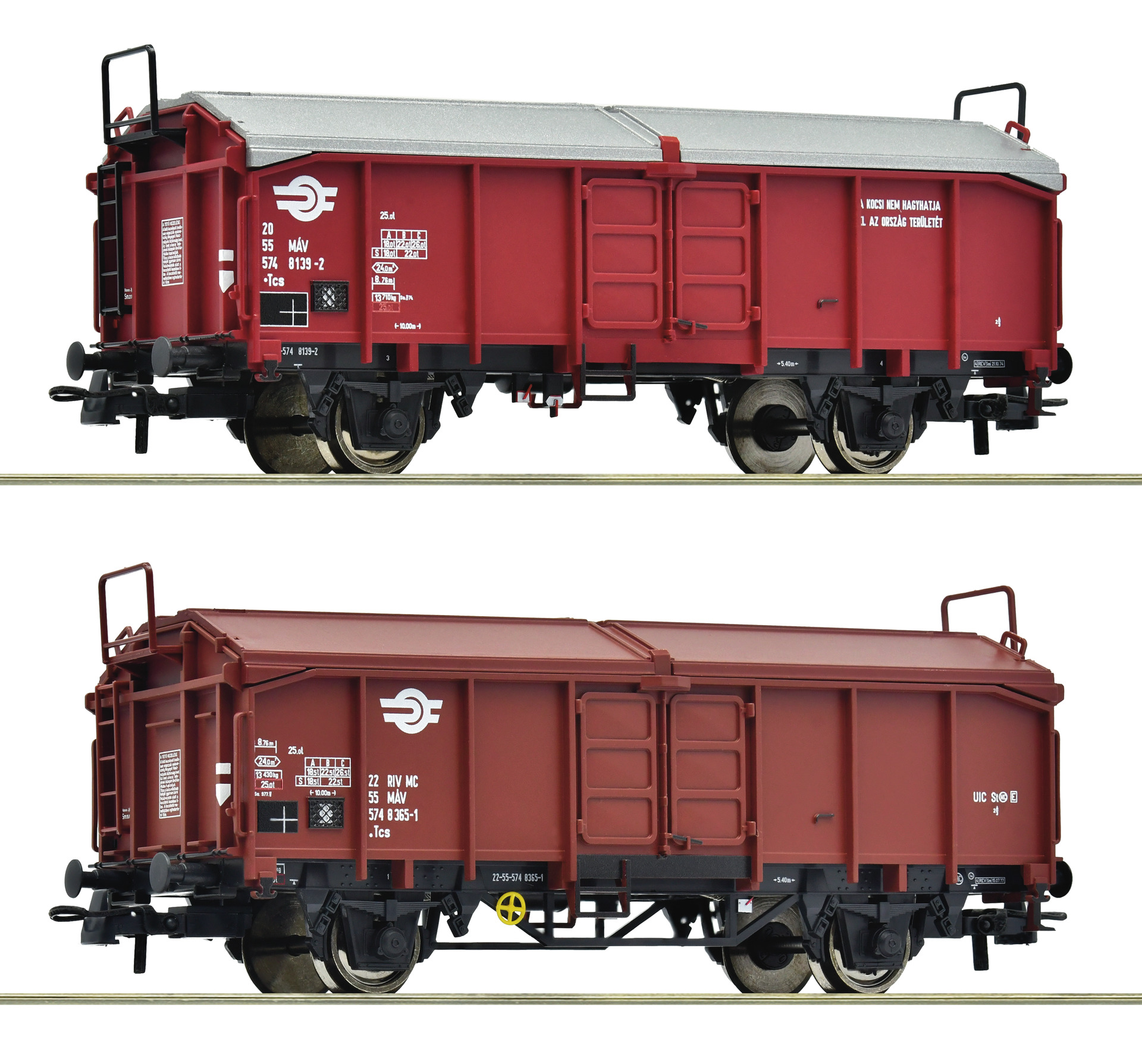 ROCO 6600116 Spur H0 2-tlg. Set: Schiebedachwagen DC  79,9