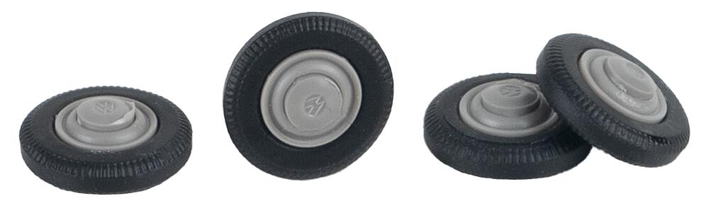 Faller 163120   4 Reifen und Felgen für VW Käfer, grau