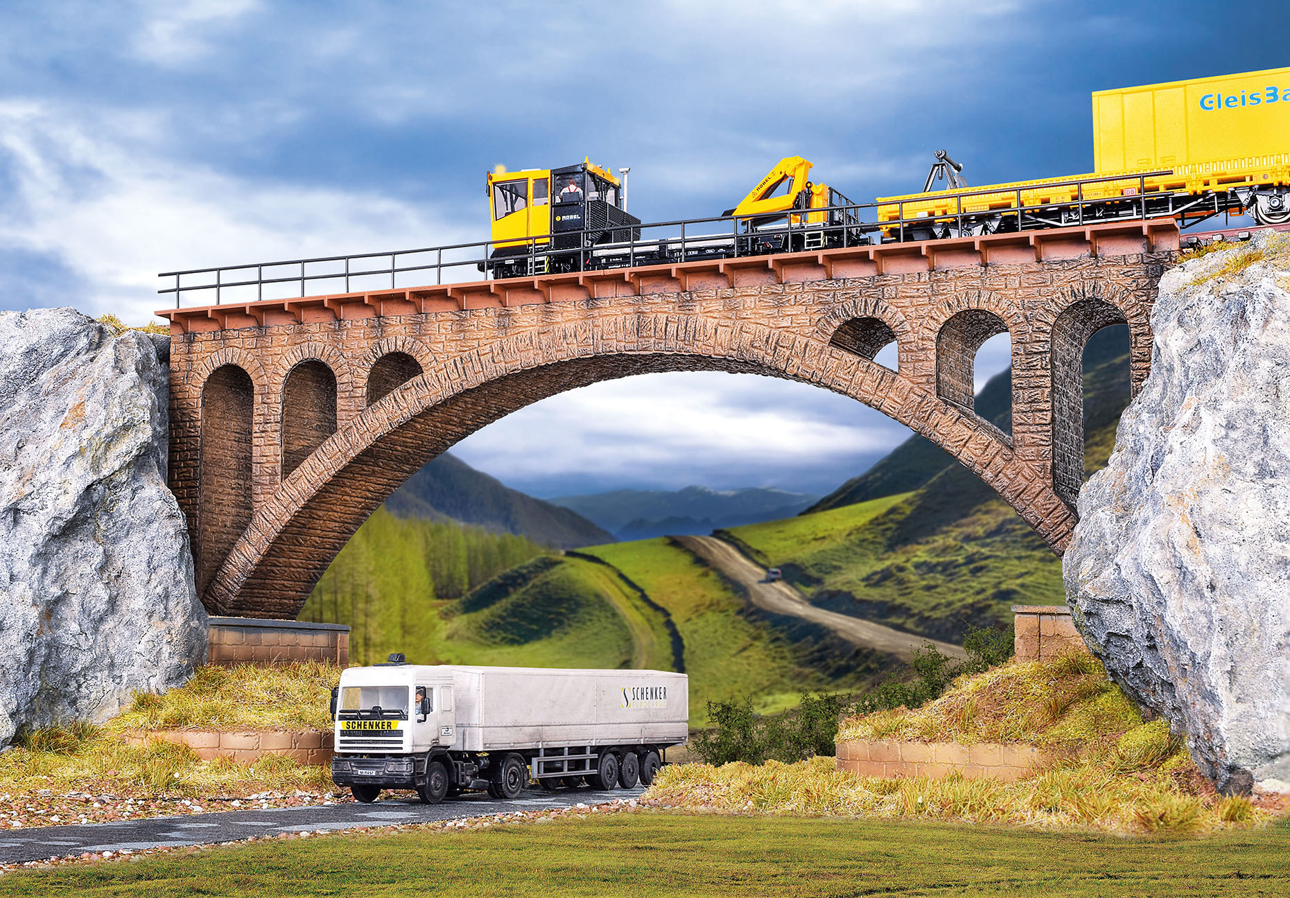 Vollmer 42549 Spur H0 Mauersteinbrücke, gerade     52,95
