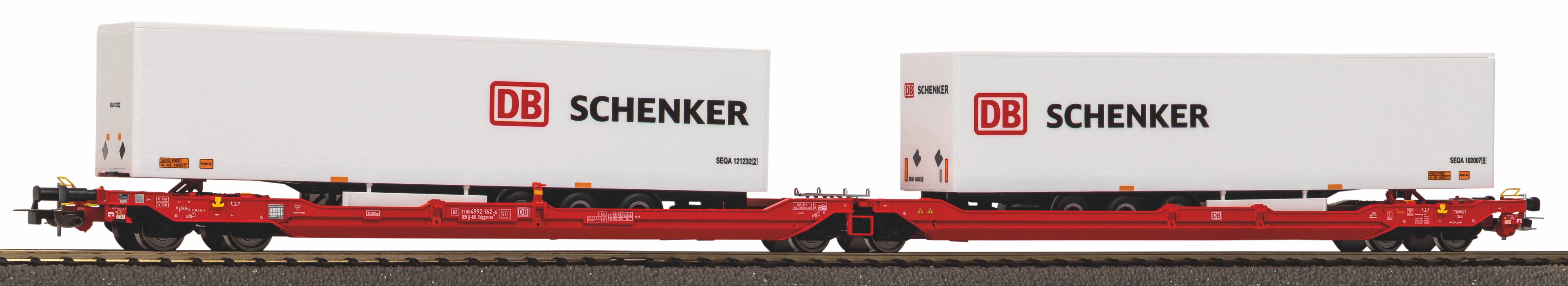 PIKO 24626 Taschenwagen T3000e mit 2 "DB Schenker" Trailern