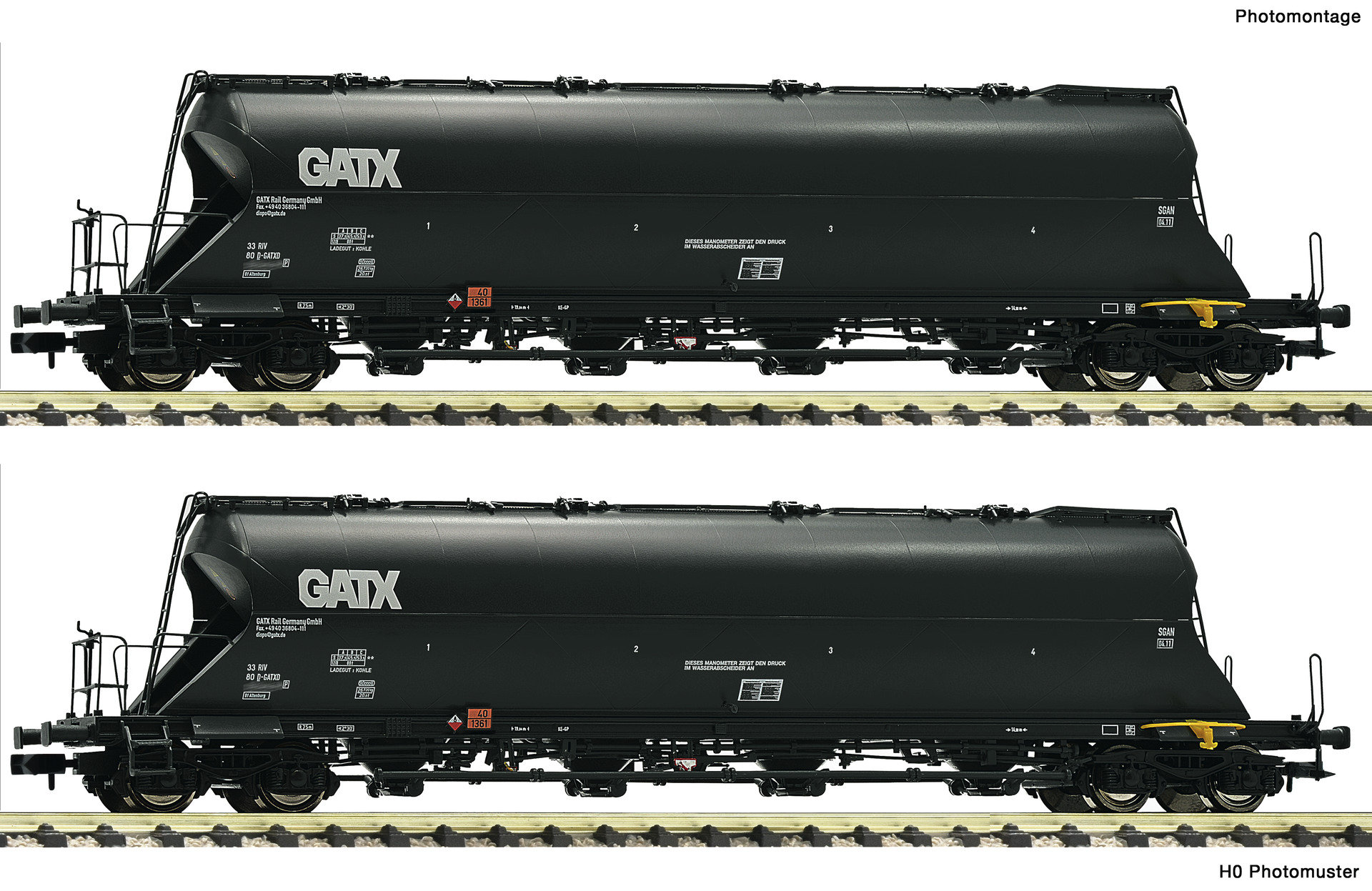 Spur N 2-tlg.Staubsilow. GATX grau   NH2021     [UVP 081.90]