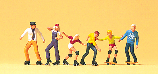 Spur H0 Rollerskate und Skateboard               Preiser H0