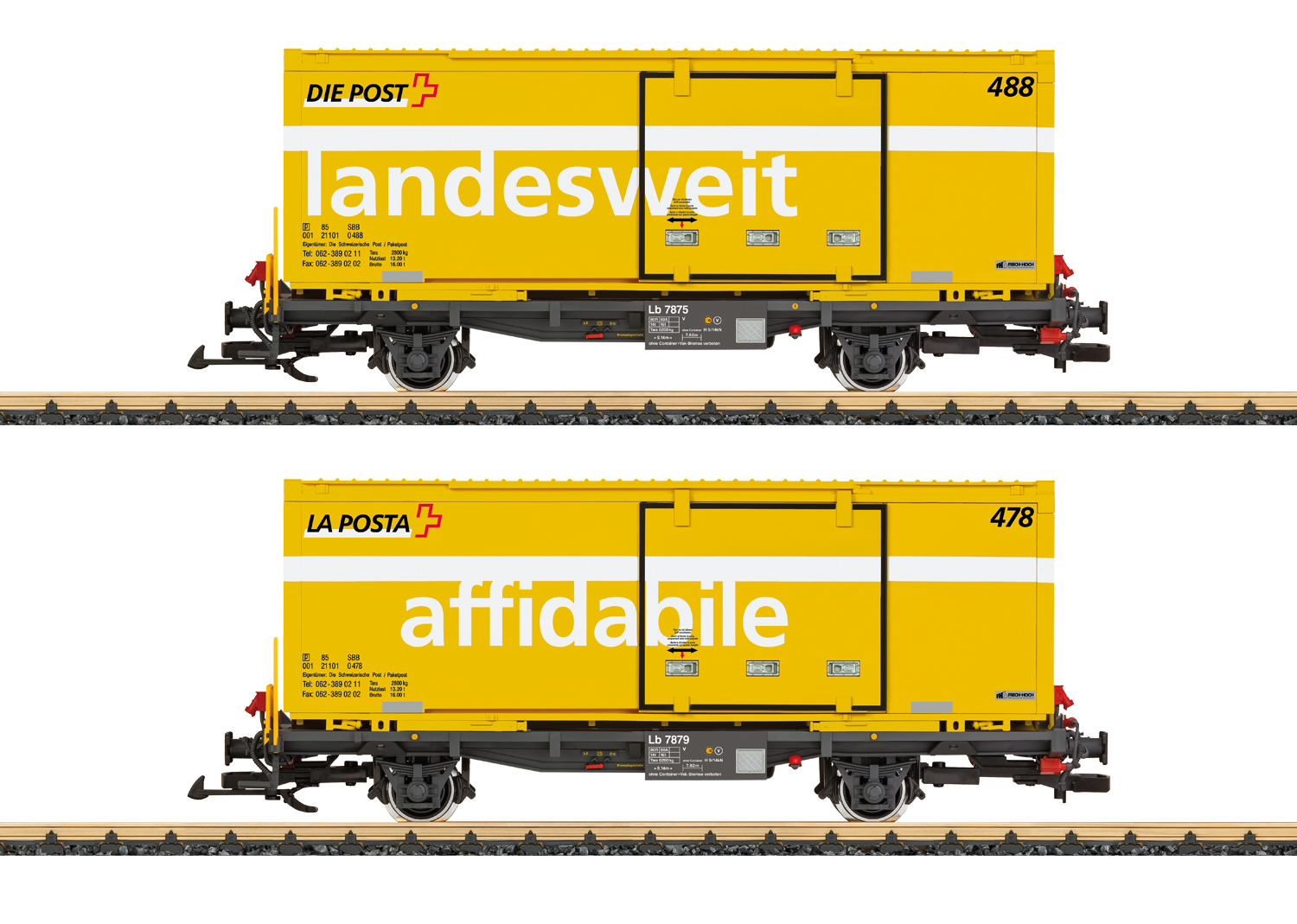 LGB 45886 Spur G Containerwagen-Set Post RhB