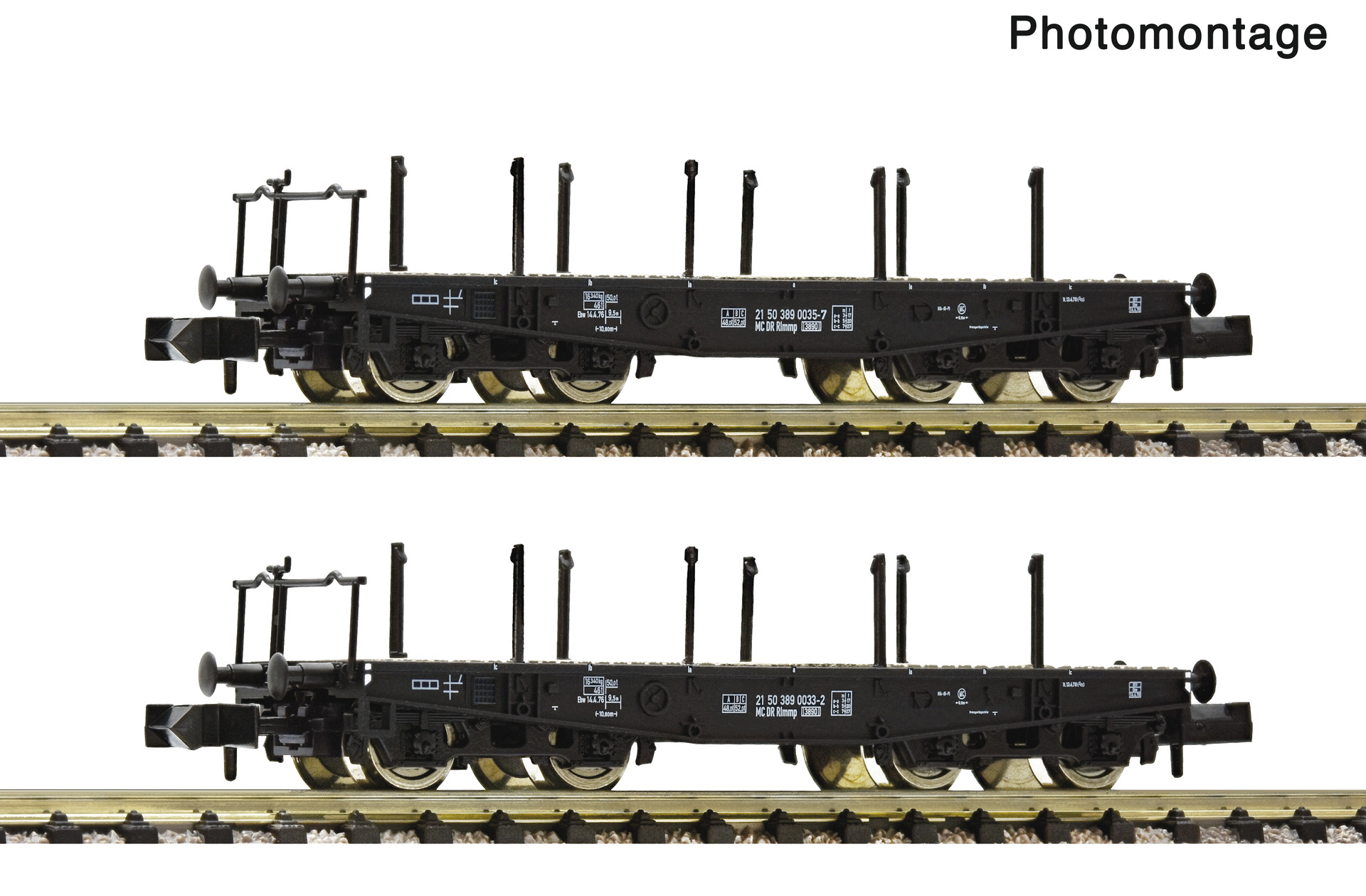 FLEISCHMANN 6660147 Spur N  2er Set Schwerlastwagen Rungenwa
