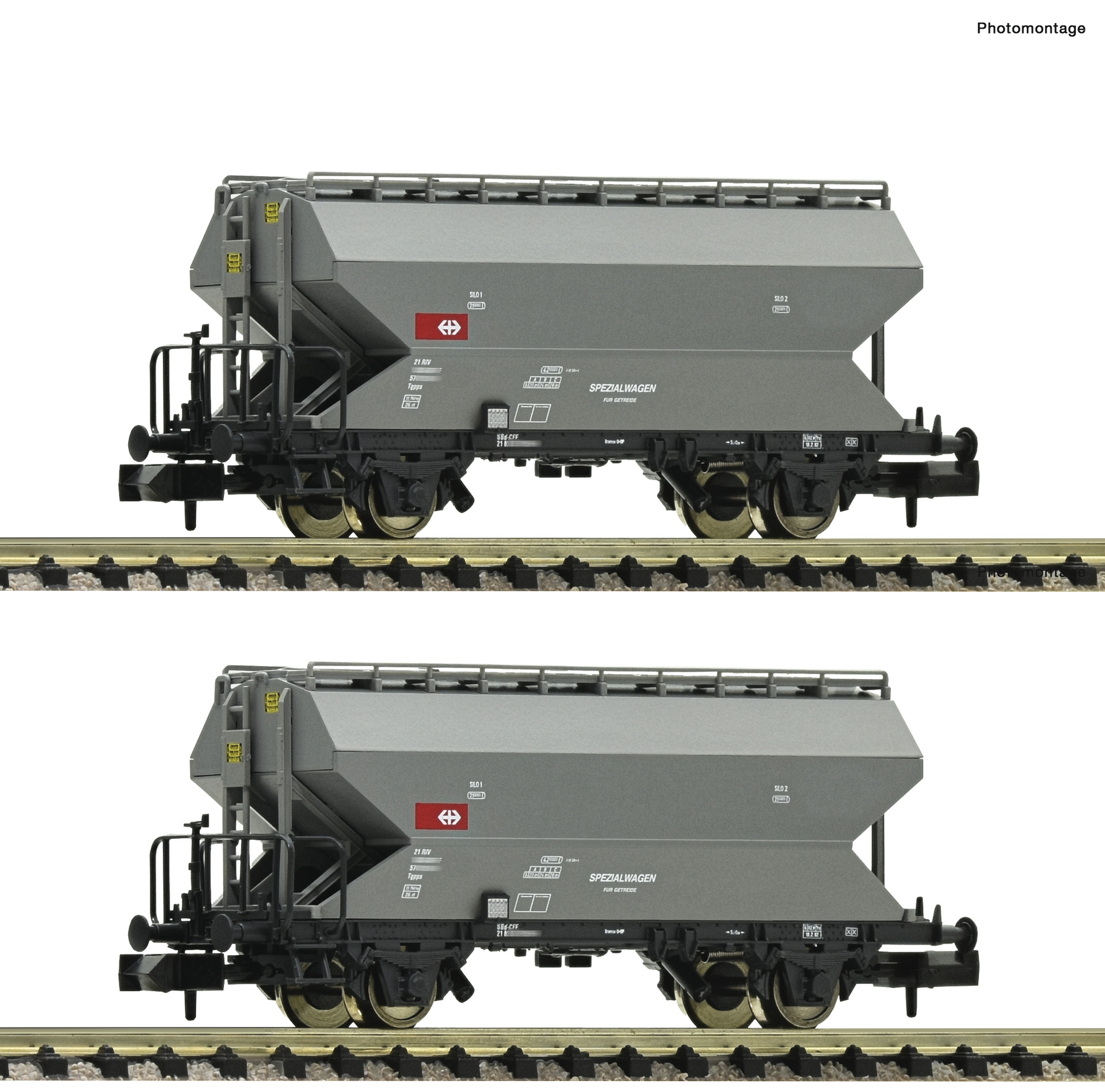 FLEISCHMANN 831313 Spur N  2-tlg. Set Silow. grau     69,9