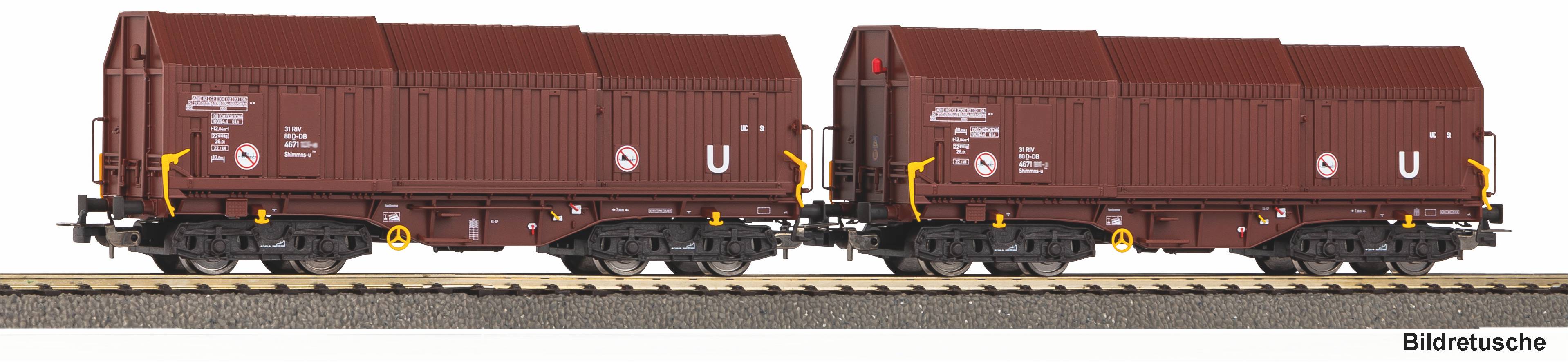 PIKO 28337 Spur H0  2er Set Teleskophaubenwagen DB A94