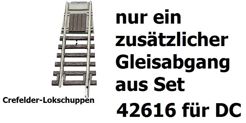 Roco 42616 ein H0 Gleisabgang für Drehscheibe DC 1 Stück