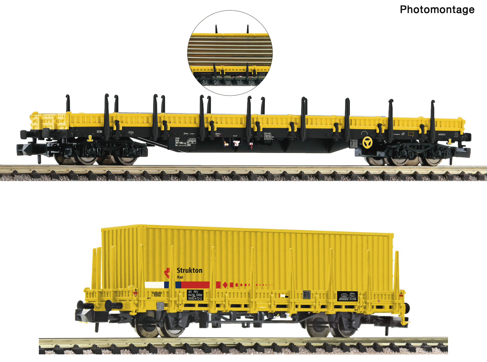 FLEISCHMANN 880908 Spur N  2-tlg.Set Rungenwagen      96,9