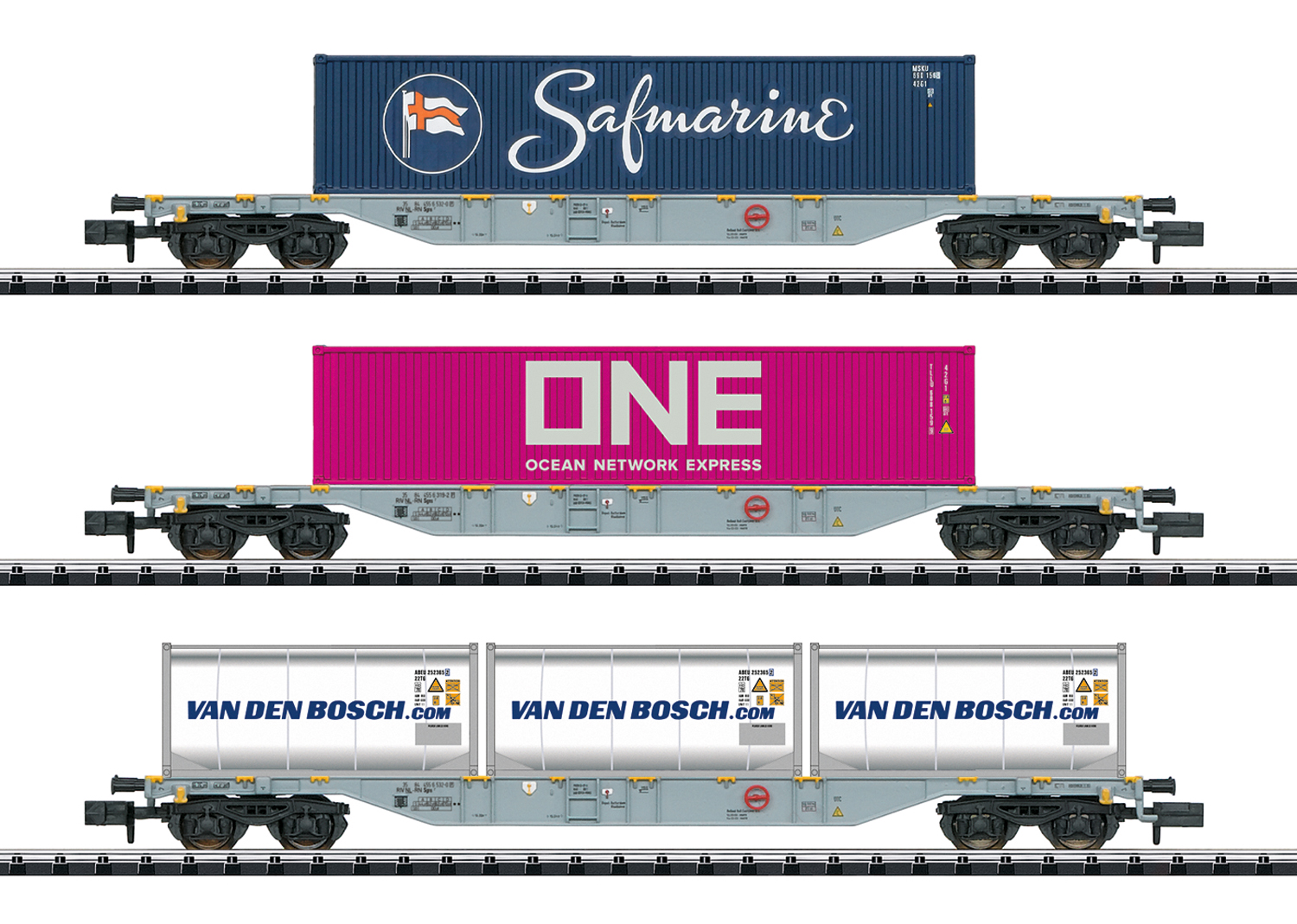 Minitrix 15228 Spur N Set Containerwagen Containerverkehr ##
