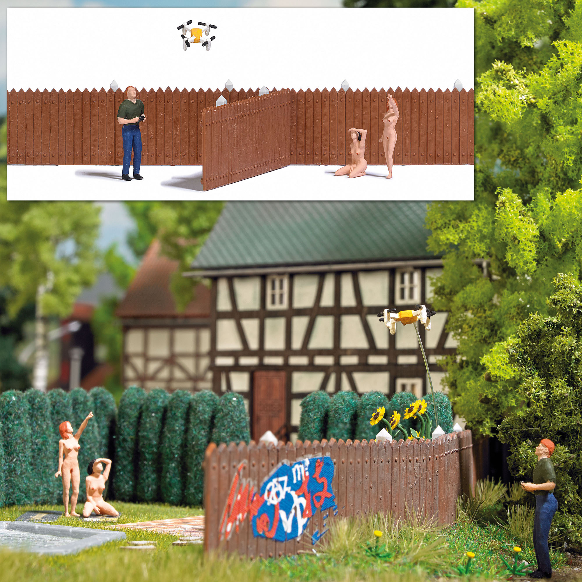 H0     A-Set:Drohne mit Figuren H0              [UVP  19.99]