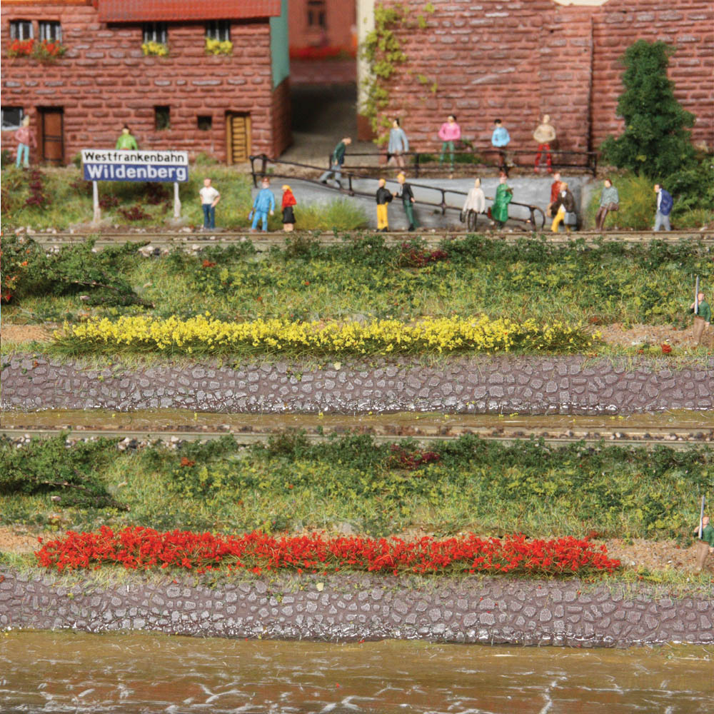 Heki 1814  10 Grasstreifen gelb-rot, 100 mm lang, 5-12,7