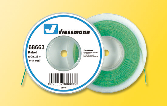 Viessmann 68663 Spur Kabel 25 m, 0,14 mm², gruen   8,95