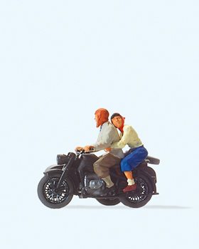 Spur H0 Motorradfahrer. Zndapp KS 75            Preiser H0