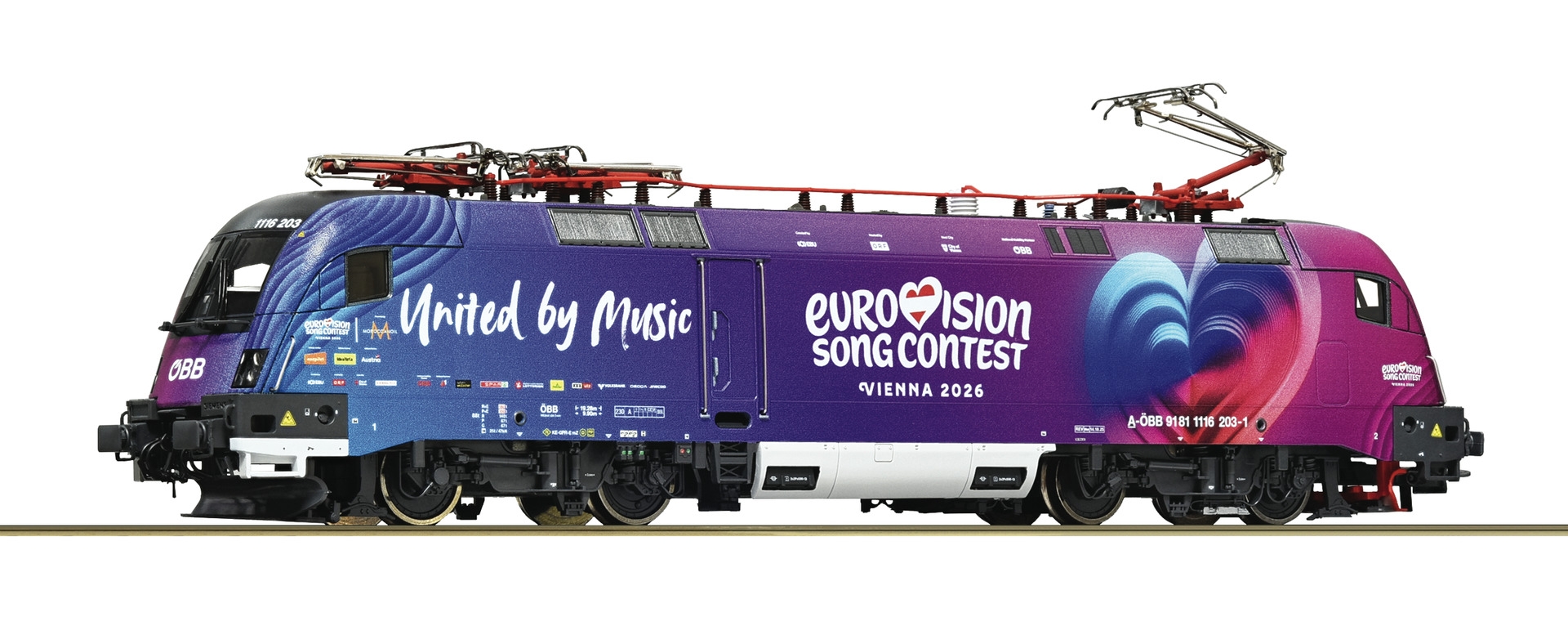 ROCO 7510240 Spur H0 E-Lok 1116 203-1 ÖBB "ESC Songcontest