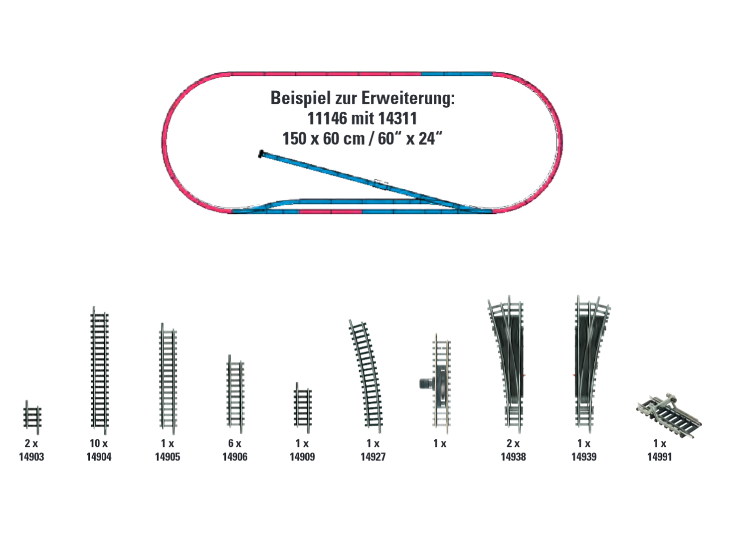 Minitrix 14311 Spur N Gleis-Ergänzungs-Set H1         169
