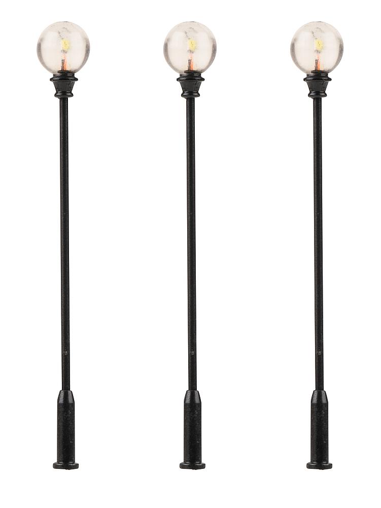Faller 180113 Spur H0 LED-Parklaterne, Kugel-Aufsatzleuchte,