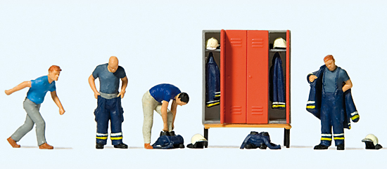 Spur H0 Feuerwehrm„nner in moderner E  NH2014    Preiser H0