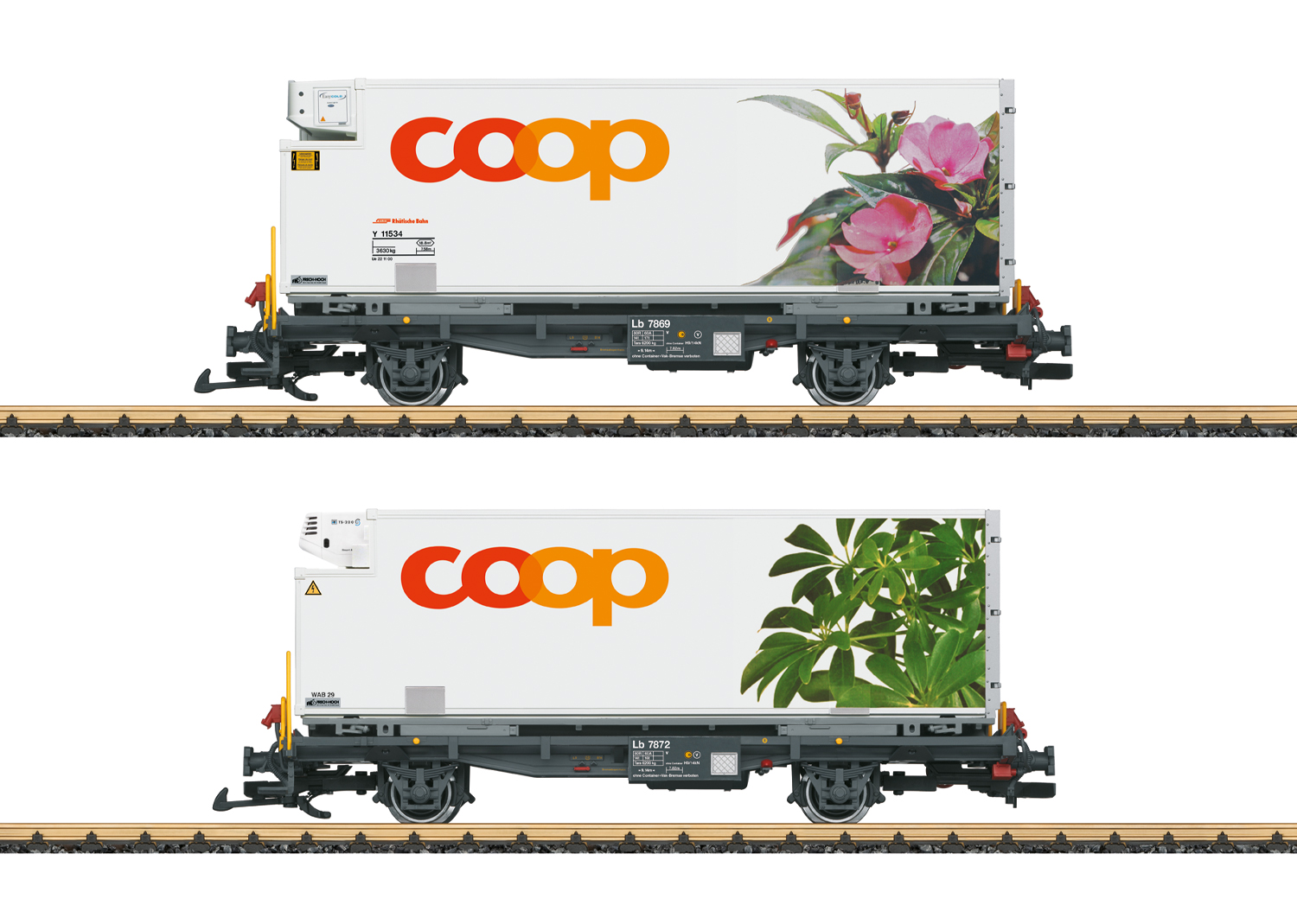 LGB 45885 Spur G Containerwagen-Set Coop RhB          489