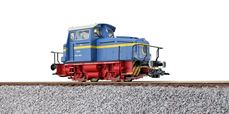 ESU 31444 =+~ Diesellok, H0, KG230, 4 Ford Werk, blau, Ep IV