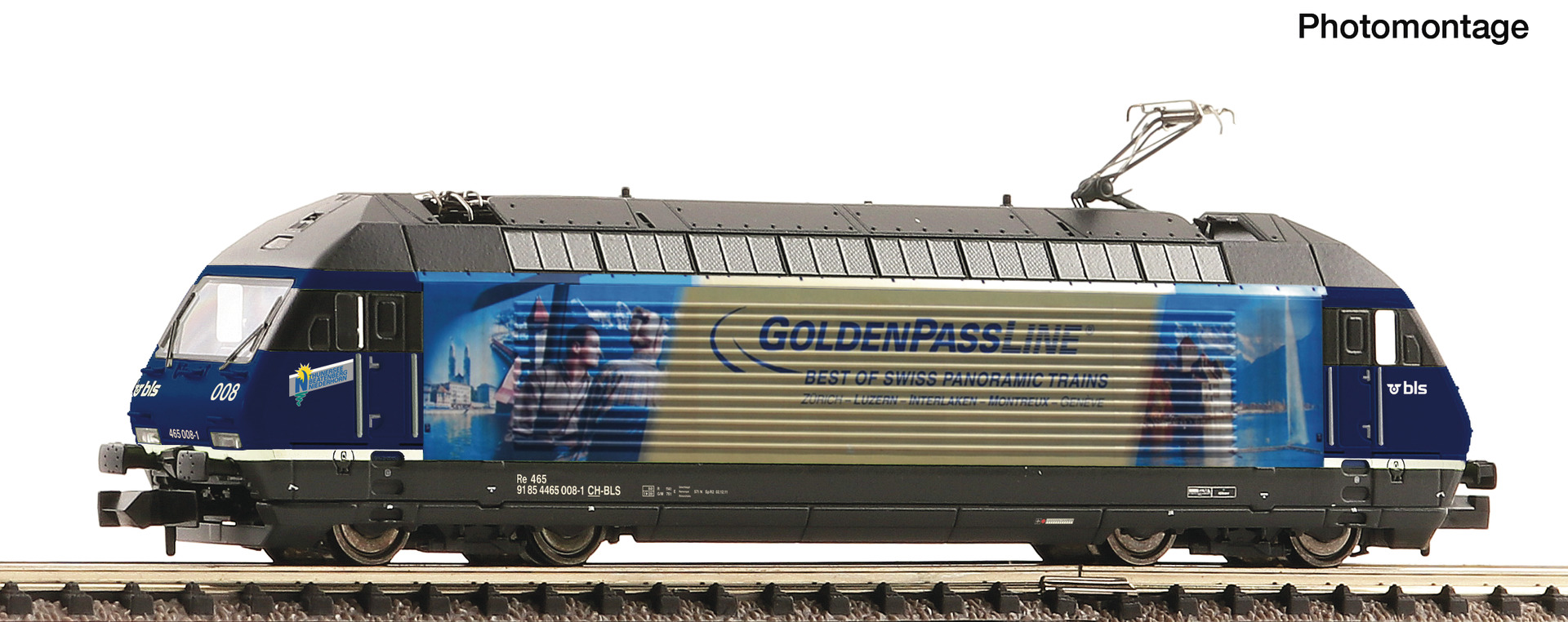 FLEISCHMANN 7570083 Spur N  E-Lok 465 008 "Goldenpass" BLS D