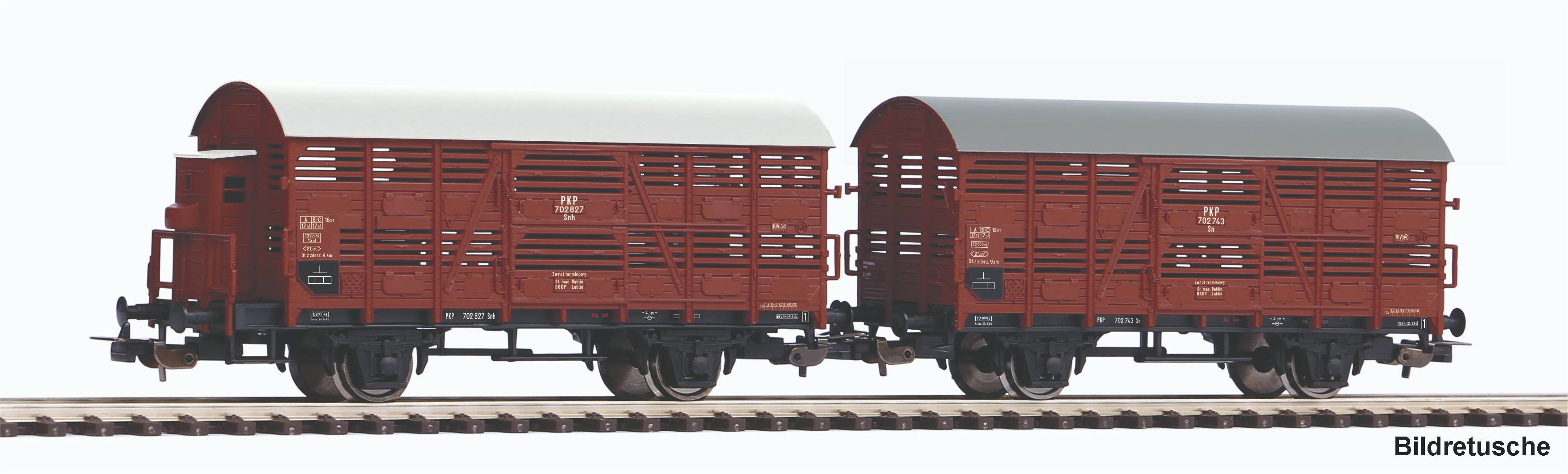 PIKO 28346 Spur H0  2er Set Verschlagwagen PKP III  64