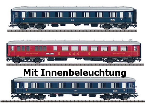 Trix 23420 Spur H0 Schnellzugset Merkur DB Innenbeleuchtung