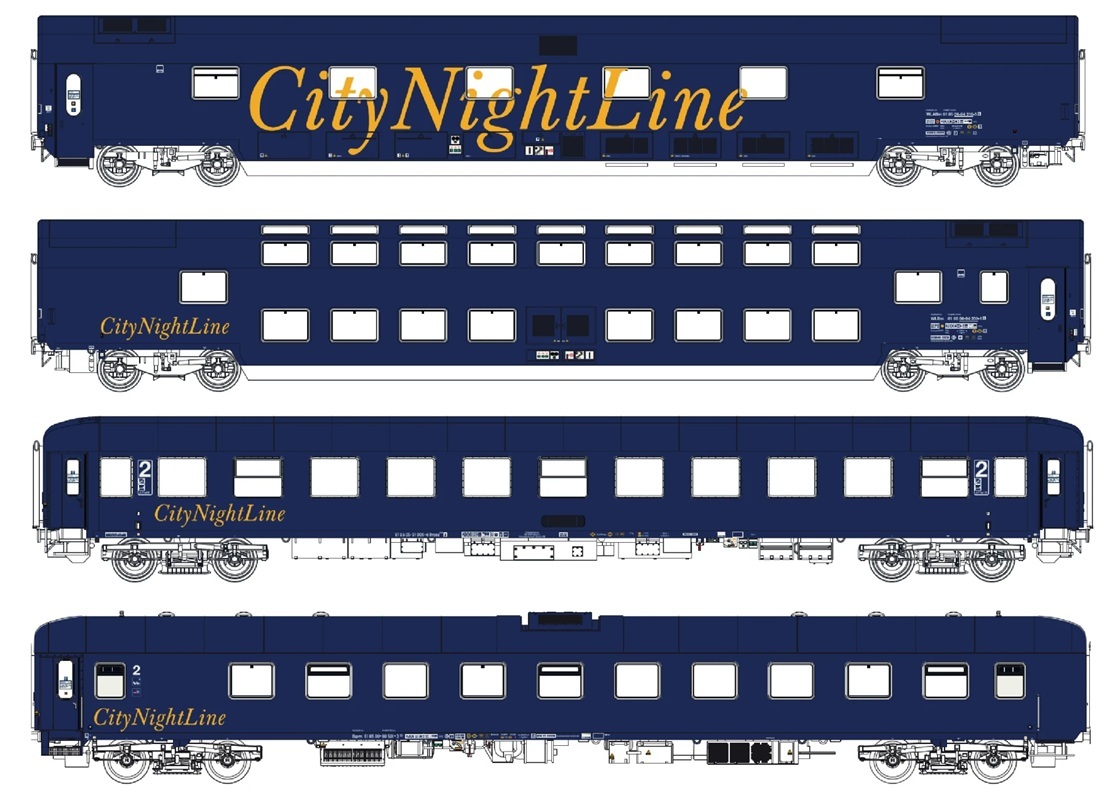 LS 99040AC~Spur H0 Set 4 Nachtzugwagen CNL CityNightline Ep5