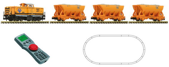 N BR 211 DCC + 3x Schotterwagen