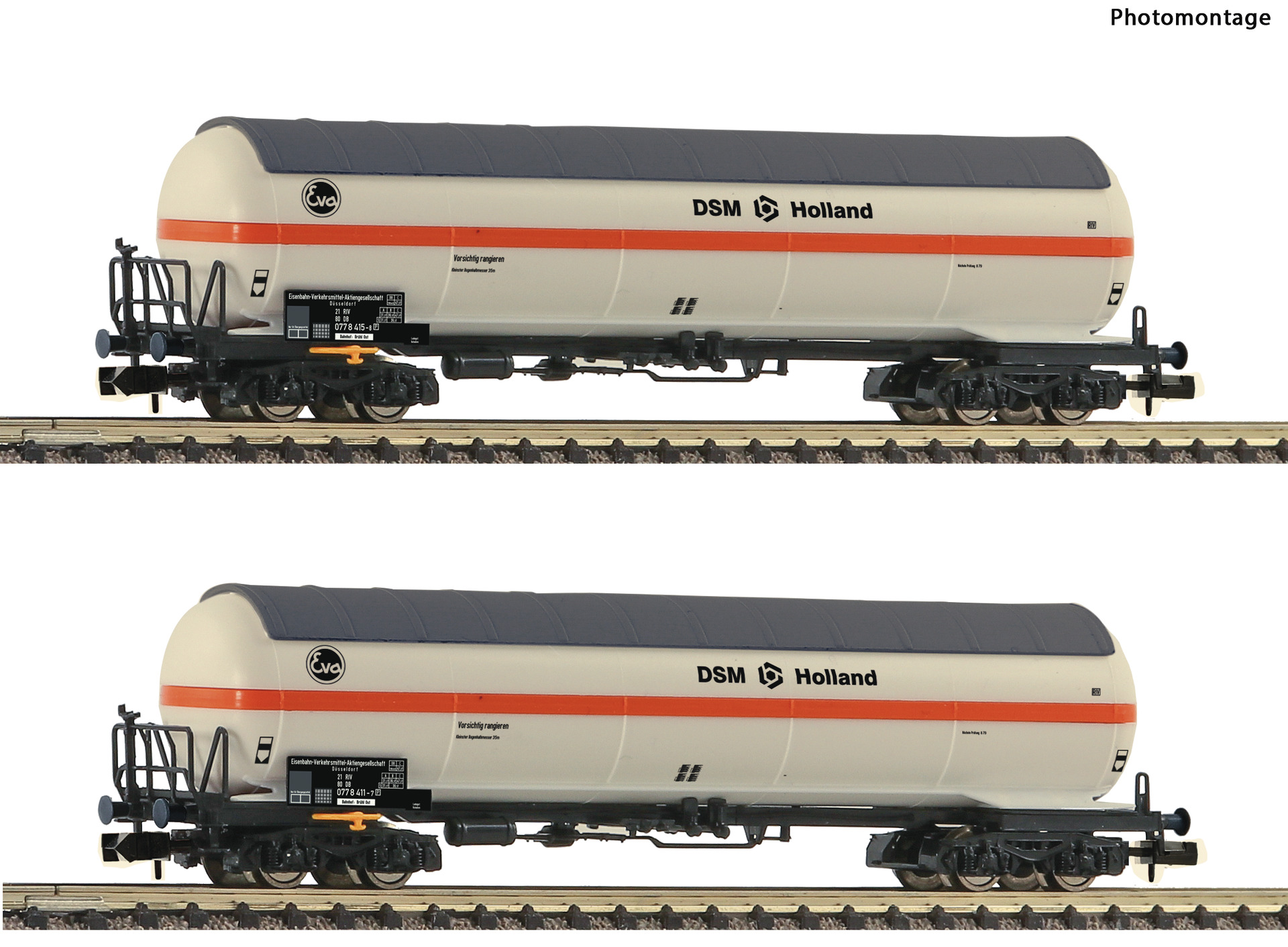 Fleischmann 849101 Spur N Set 2i Druckgaskesselwagen Eva/DSM