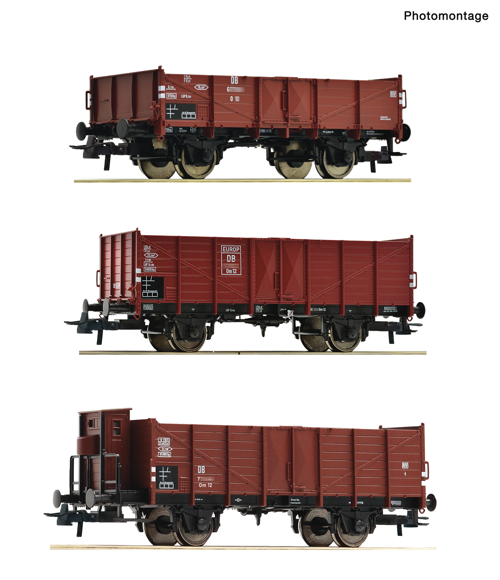 ROCO 6600303 Spur H0 3-tlg. Set: Offene Güterwagen DC 89,9
