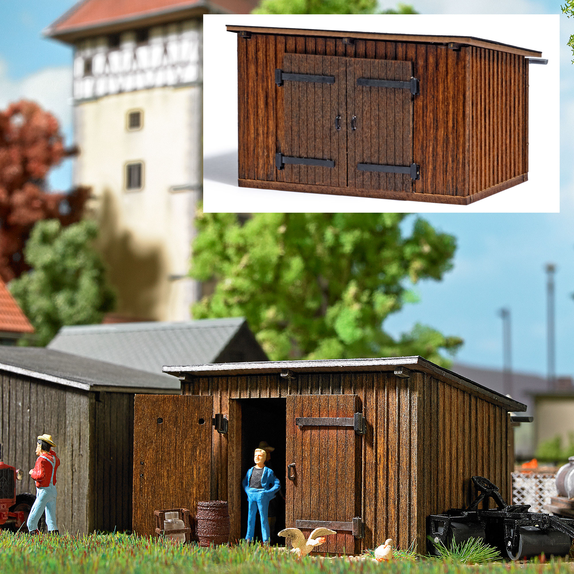 Busch 1594 Spur H0 Holzschuppen H0                    17,99