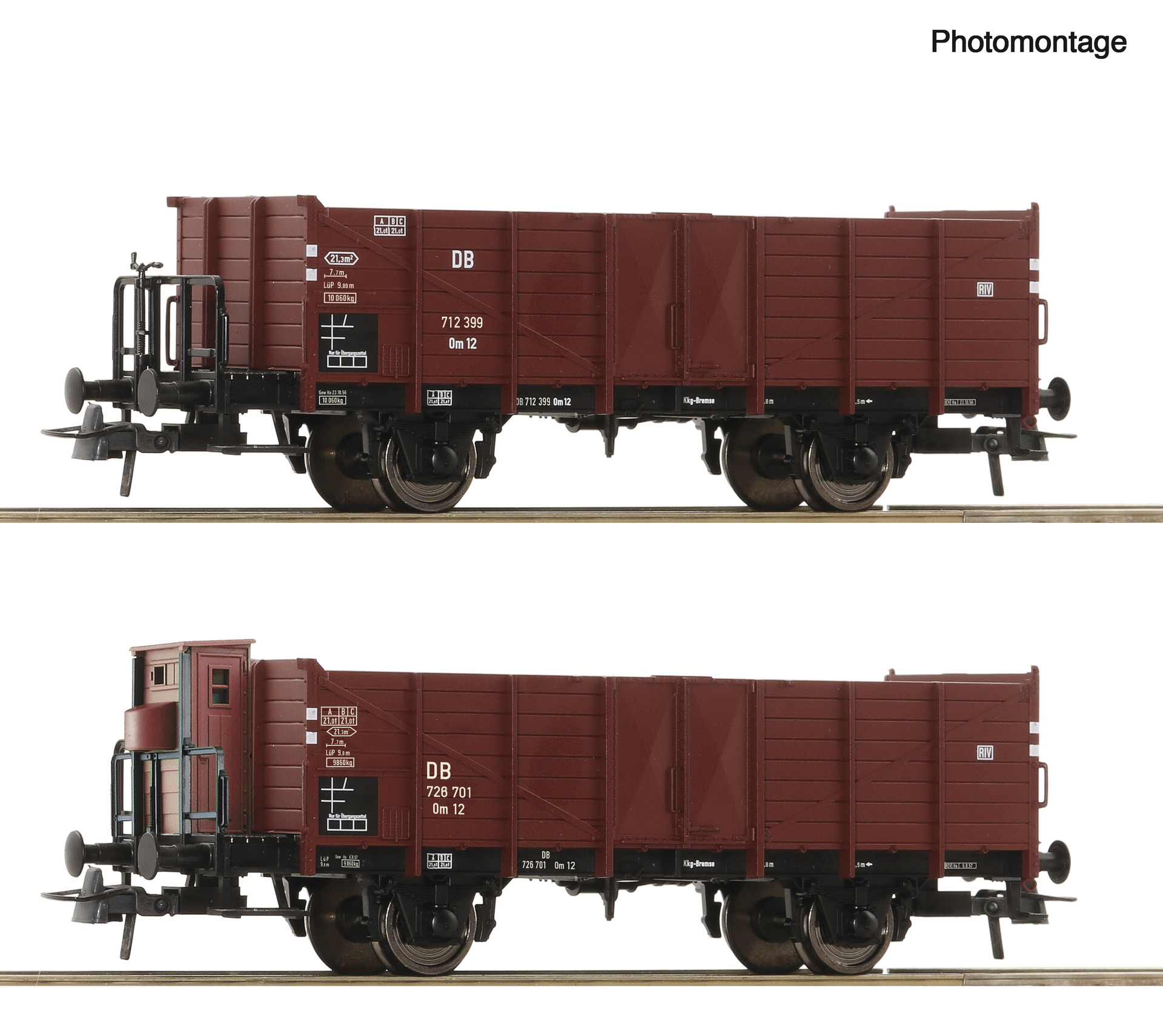 ROCO 6600267 Spur H0 2-tlg. Set: Offene Güterwagen DC 64,9