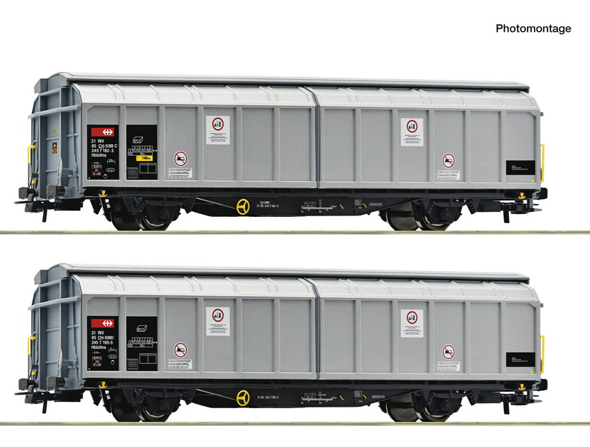 ROCO 6600110 Spur H0 Set 2 Schiebewandwagen SBB(Lager Bayern